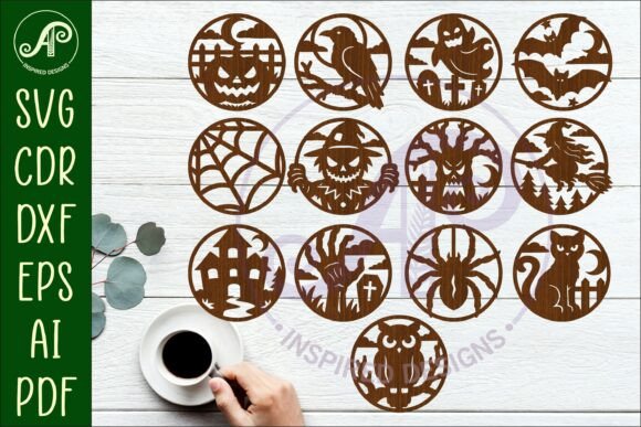 Download Halloween Coaster SVG Design Bundle - Svg design bundle Collection