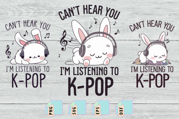 Download Bunny Listening K Pop SVG Design Bundle - Svg design bundle Collection