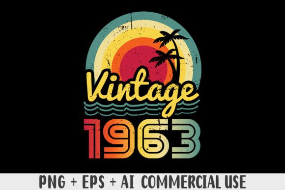Download Vintage 1963 PNG Sublimation Design - 1963 Collection