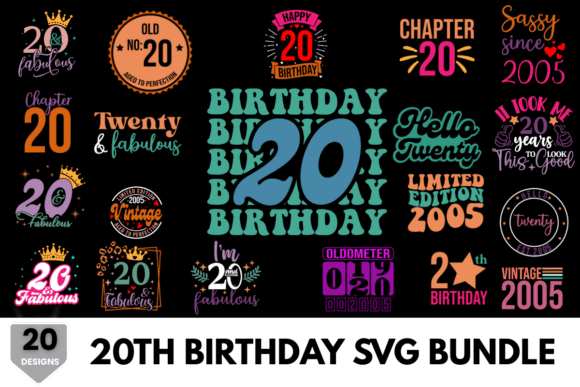 Download 20th Birthday Colorful SVG Design - Premium Resources