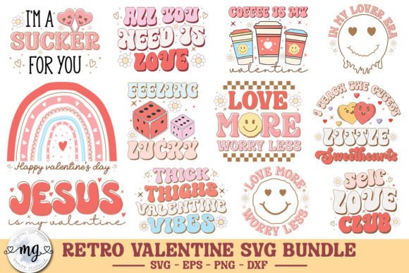Download Retro Valentine's Day SVG Design Bundle - Svg design bundle Collection