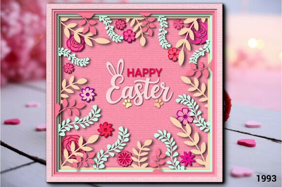 Download Happy Easter Floral Frame Card SVG 1993 - 1993 Collection