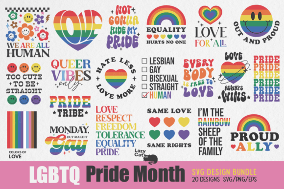 Download LGBTQ Pride Month SVG Design Bundle - Svg design bundle Collection